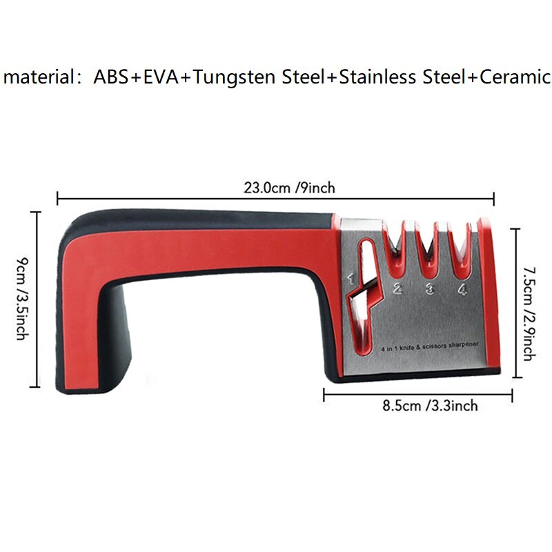 Electric Multifunctional Grinding Wheel Sharpener Quick Sharpening Stone For Kitchen Scissors Screwdrivers: red