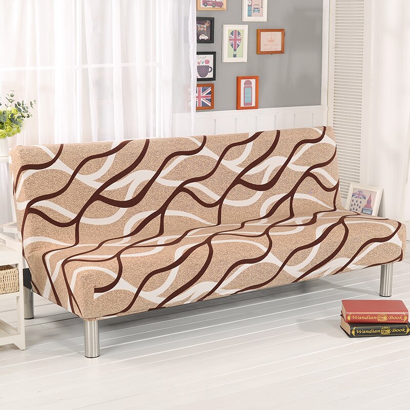 Længde 160-190cm elastisk sovesofa betræk uden armlæn billig sofa folde betræk stretch betræk til fest banket hjem: 125845