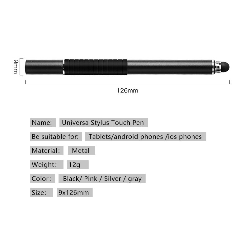 Bolígrafo Stylus Universal 2 in1 para Ipad lápices de Tablet dibujo lápiz táctil capacitiva pantalla pluma Stilus Smart Pen para la PC del teléfono móvil