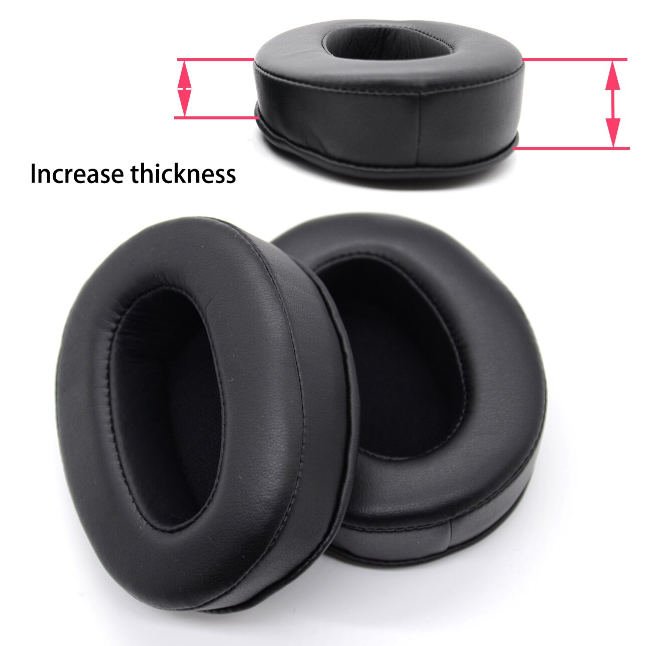 Ersatz Stirnband Ohrpolster Kissen für Audio Technica ATH M70 M50X M50 MSR7 M40X M40 M30X Headset Ohrenschützer Abdeckung ohr pads tassen: Leather black type2