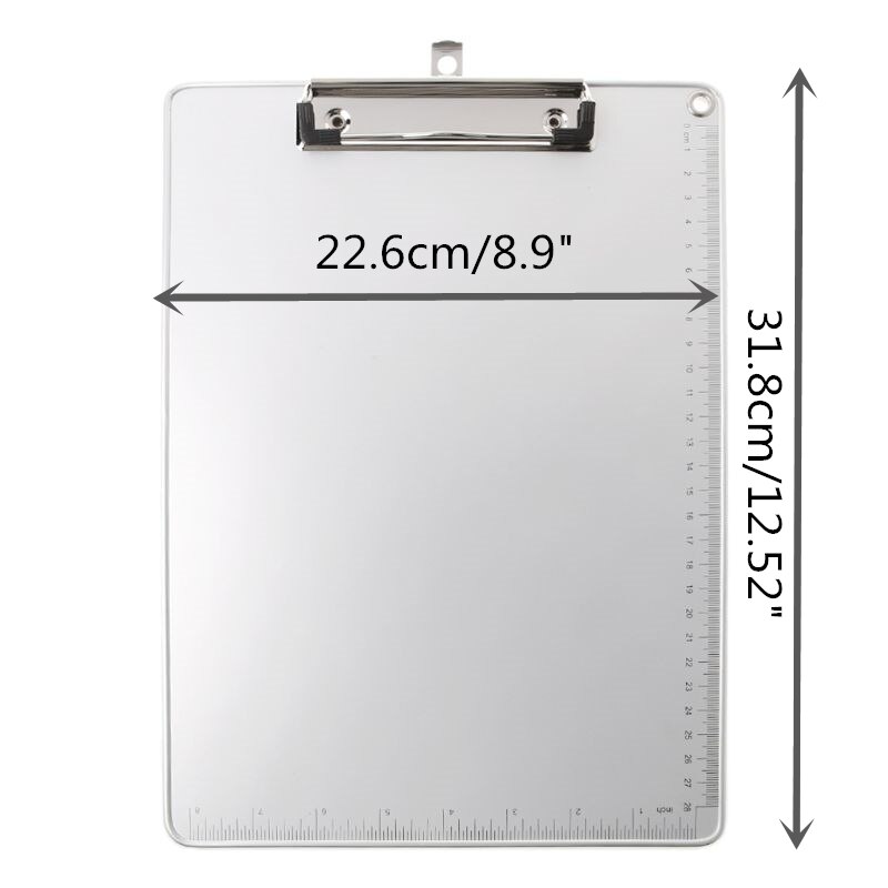 Portable A4/A5 Aluminum Alloy Writing Clip Board Antislip File Hardboard Paper Holder for Office School Stationery Supplies: green