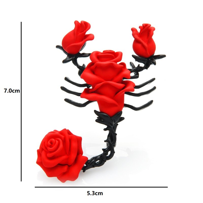 Wuli &amp; Baby Grote Bloem Scorpion Broches Vrouwen Unisex Insecten Party Office Casual Broche Pins