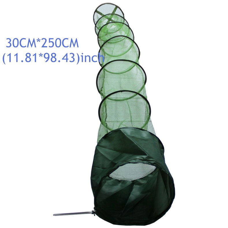 Filet de pêche en maille d'extérieur pliable, panier de pêche à séchage rapide, plus grande taille, piège à poissons collé, Cage avec poignée de Position: 30cmx250cm
