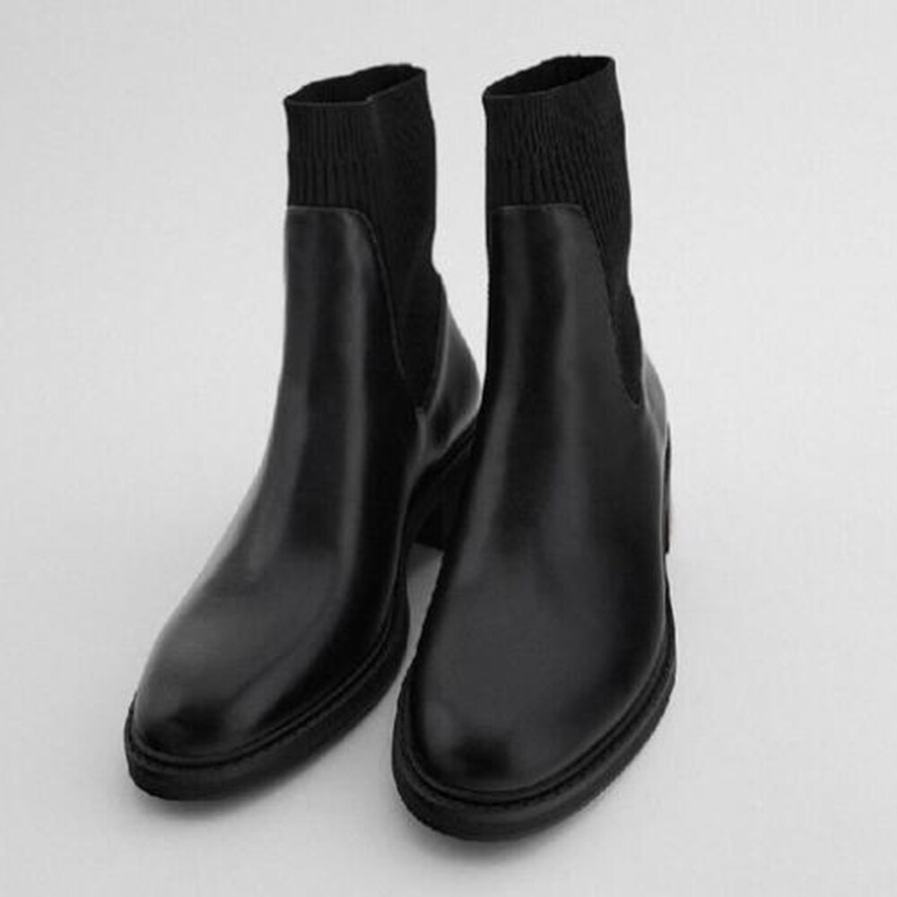 Chelsea Boots Women&#39;s Ankle boots British style women boots Round Toe Winter Shoes Women Boot Black zapatillas mujer ay52