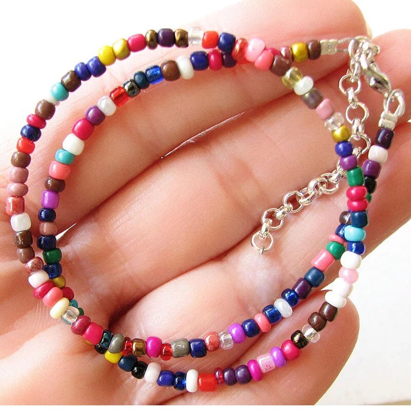 Boho Kralen Choker Dainty Multicolor Glas Zaad Kraal Bohemian Vrouwen Strand Chokers Kettingen Strand Sieraden Choker Kettingen: Multicolor 1