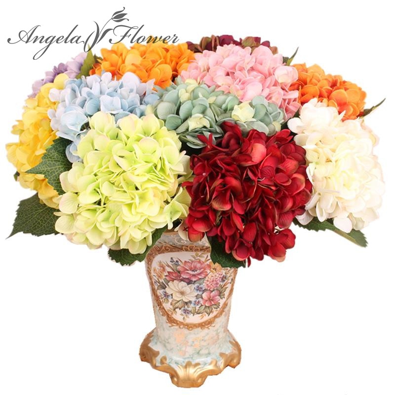 Hei -q 1 stk 46cm kunstige blomster hortensia blomster 7 farger hjemmedekorasjoner for bryllupsfest fotografering