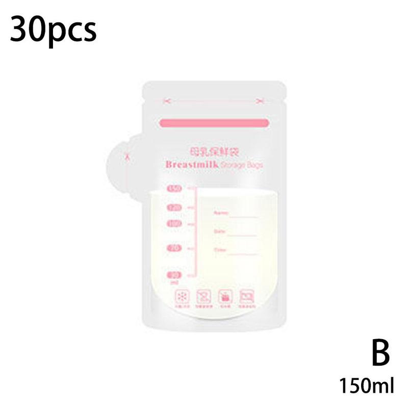 30pcs Milk Freezer Bags Milk Baby Food Storage Breast Milk Storage Bag Baby Food Safe Feeding Bags Breast Milk Freezer Bags:  150ml