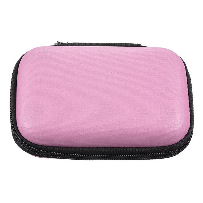 Multi-grid Earphone Case Storage Bag Organizer Polyester Data Cable Travel Storage Bags Power Bank Bag Multifunction: 12x8x4cm pink