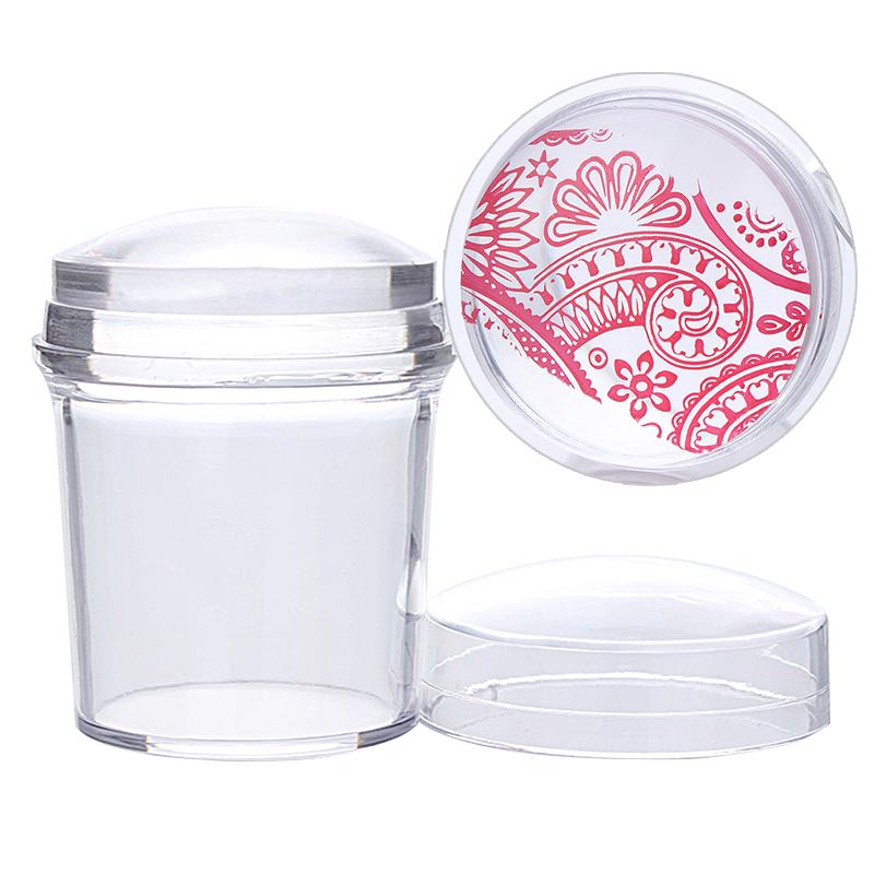 1Pc ongles Art modèles clair gelée Silicone ongles estampage plaque grattoir avec capuchon Transparent ongles Stamper ongles Art outils: Pattern 14