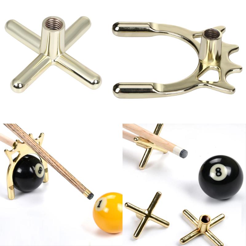 2pc latón puente cabeza taco de billar palo estructura Polo para Snooker billar Bola 9 Snooker & billar accesorios de