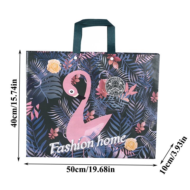 Film Gecoat Eco Tas Opslag Winkelen Pouch Boodschappentas Opvouwbare Tas Takeaway Zak Boodschappentas Flamingo Bloem Patroon