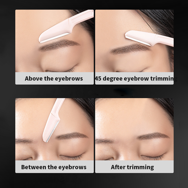 3PCS Draagbare Wenkbrauw Trimmer Veilig Wenkbrauw Shaper Opvouwbare Wenkbrauw Trimmer Scheermesje Scheermes vrouwen Makeup Tools