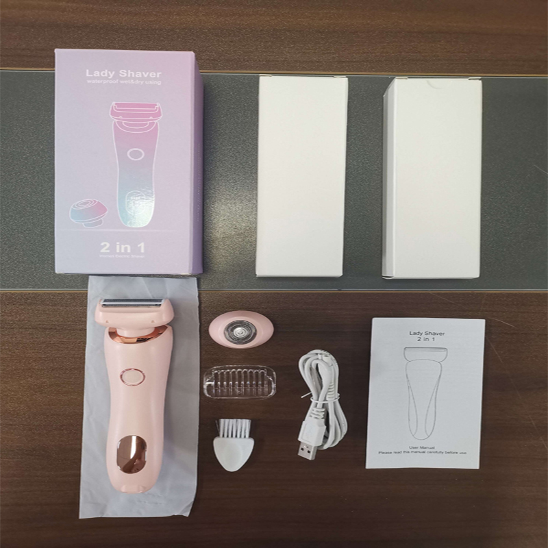 Professioneel 2-in-1 nat droog elektrisch waterdicht scheerapparaat Ontharing Lady Shaver Trimmer voor bikini beenarm onderarmgebied: Roze