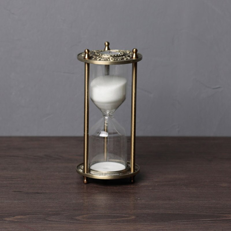European hourglass timer 15/30min clock sand metal+glass decorative sand hourglasses sand sand timer for desk decoration A06-2