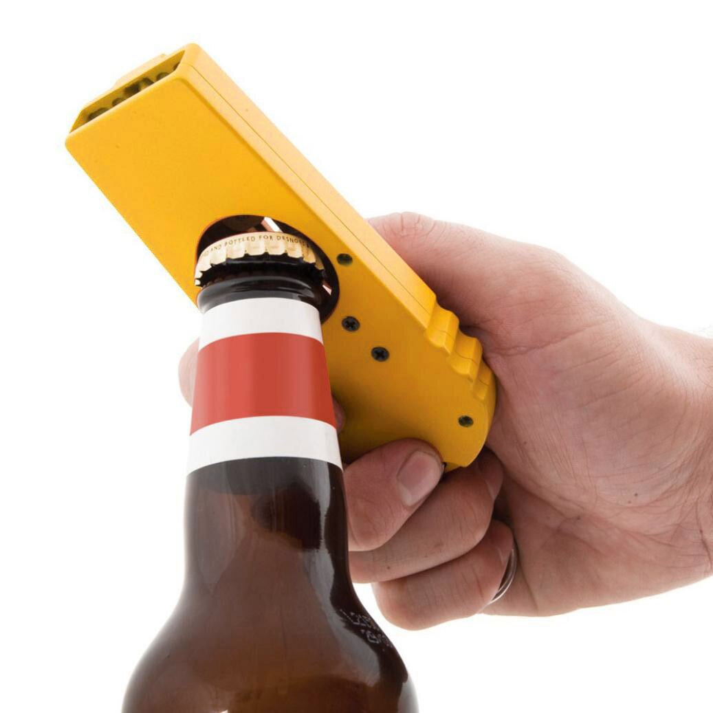 Vliegende Zappa Bier Drinken Flesopener Cap Launcher Top Shooter Sleutelhanger Draagbare Fles Bier Opener Bar Tool Kleurrijke #40