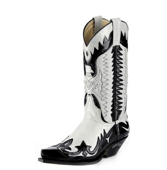 Mannen Schoenen Mode Handgemaakte Pu Leer Classic Mid Western Laars Lage Hak Stijlvolle Casual Motorlaarzen Zapatos 4M877