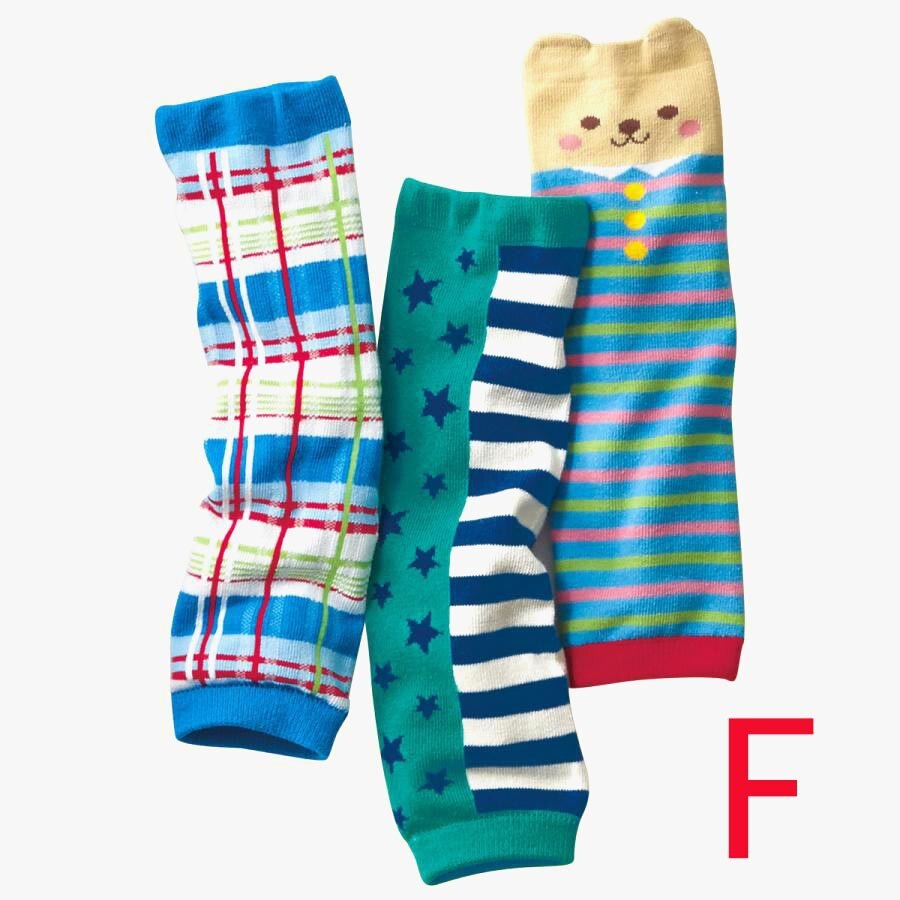 3 par / sett baby tegneserie legwarmer spedbarn jente gutt bomull knebeskyttere voksen armvarmer: F