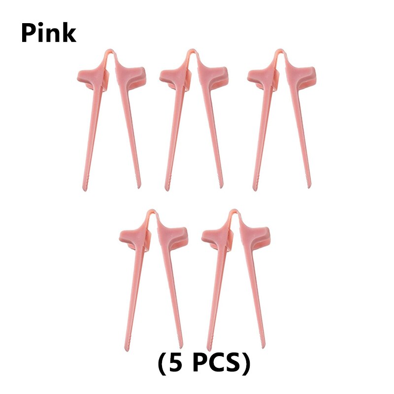 1/2/5Piece Free-Hands Snack Chopsticks Play Games Finger Chopsticks Lazy Assistant Clip Snacks Not Dirty Hand Phone Accessory: Pink - 5PCS