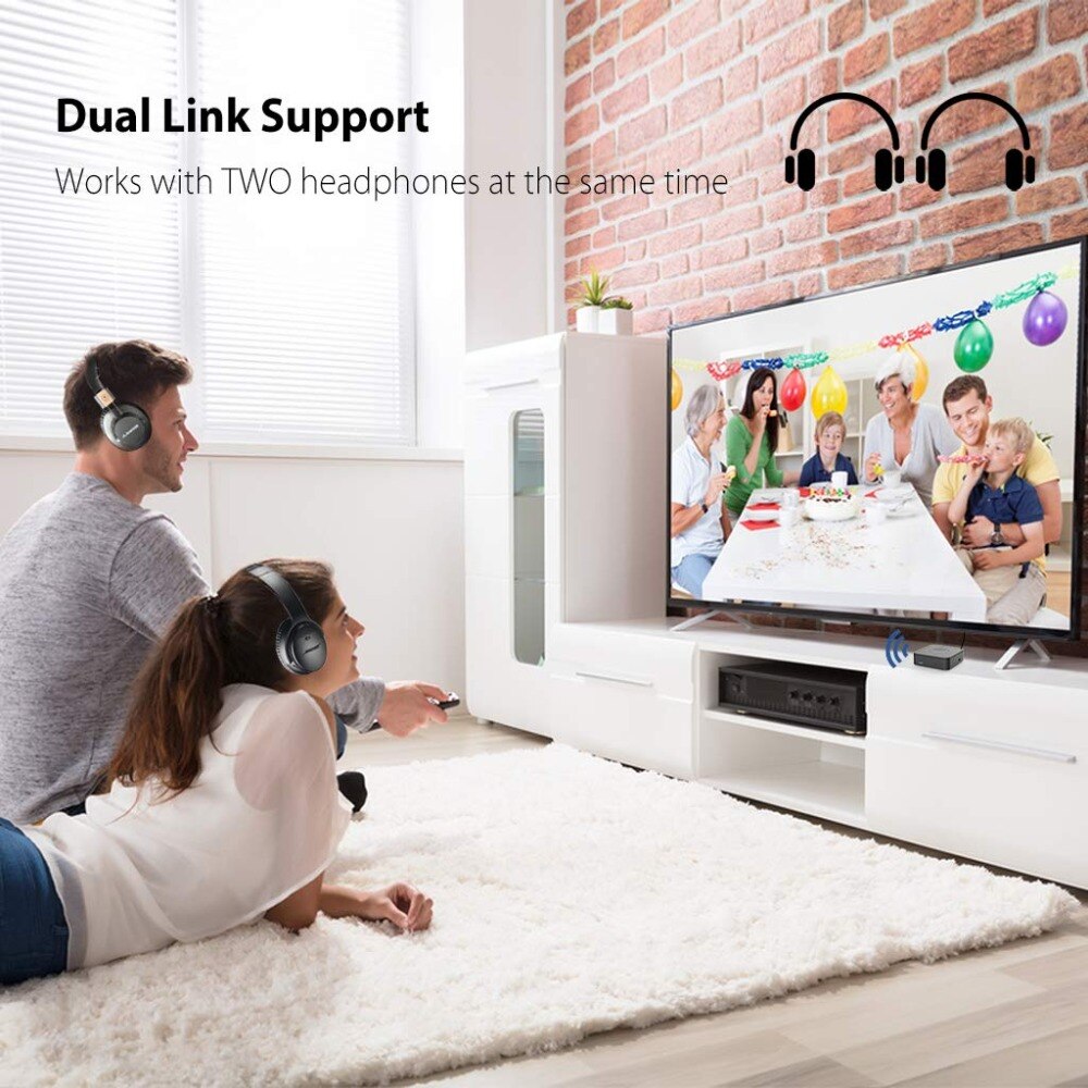 Avantree  tc417 bluetooth sändare mottagare för tv, optisk digital toslink, volymkontroll för 3.5mm aux, rca , 20h speltid