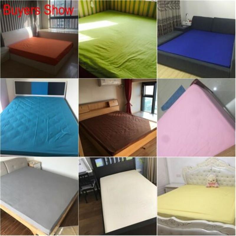 Portable Bed Fitted Sheet Elastic Sheets Solid Single Twin Full Queen King Bedding Cover 3 Size