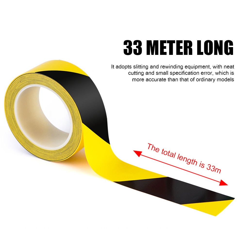 33M Gevaar Isolatie Waarschuwing Grip Tape Lijn Zelfklevende Outdoor Veiligheid Openbare Plaatsen Trappen Grond Vloer Teken Marker sticker