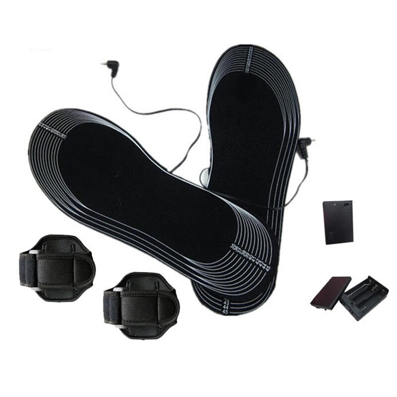 1 Pair Carbon Fiber Electric Battery Heating 50 Degree Warm Insert Shoe Insole Women Men Winter Heated Insoles Foot Pad Heater