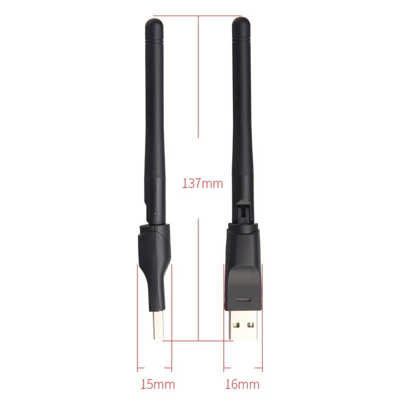 Wifi usb adapter  mt7601 150 mbps usb 2.0 wifi trådløst netværkskort 802.11 b/ g/n lan adapter med drejelig tv antenne tv stick