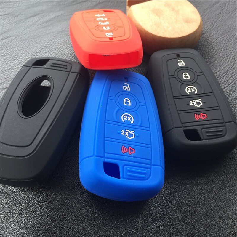 Silicone Car Key Case Cover for Ford Fusion Mustang Explorer F150 F250 F350 EcoSport Edge S-MAX Ranger Lincoln Mondeo