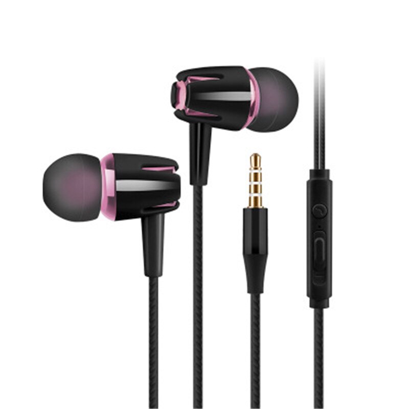 3,5mm verdrahtet Kopfhörer Mit Subwoofer Earbuds Verstellbaren Volumen Kopfhörer Musik Sport Spielen Headset Mit mic Für Xiaomi IPhone: Rose Gold