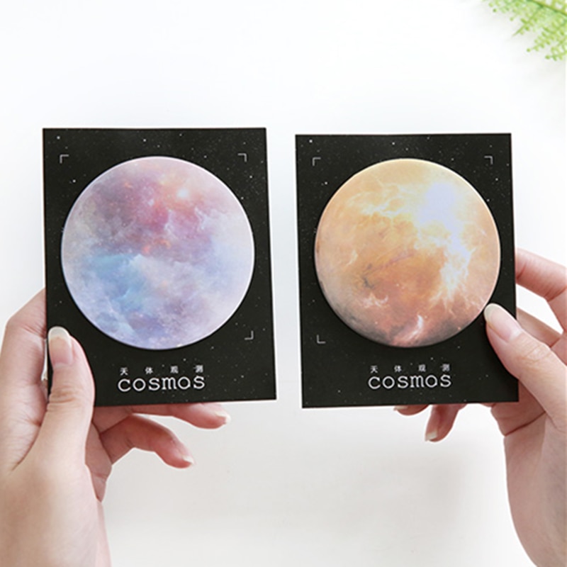 30 stk / pakke planet jord pluto måne mini memo pad n gange klistermærker skoleforsyning bogmærkeetiket