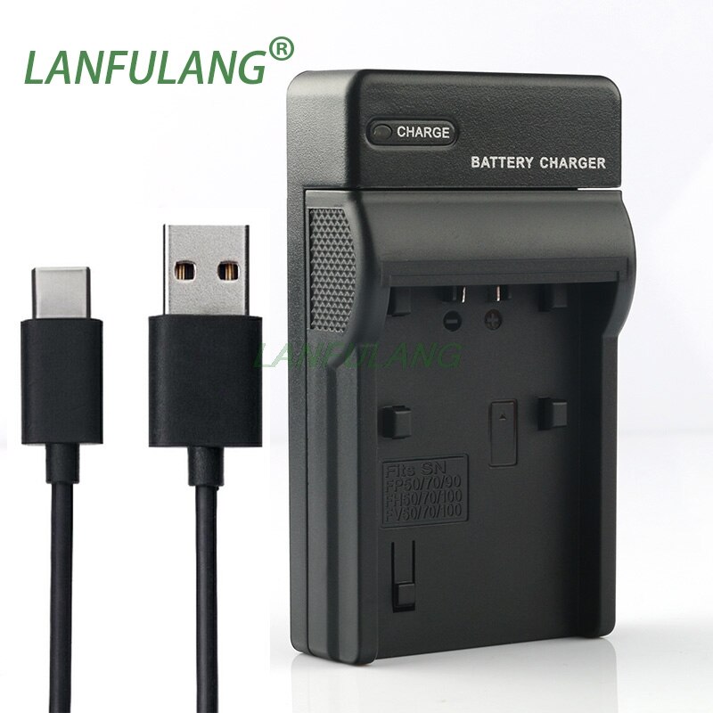 LANFULANG USB Ladegerät für NP-FV50 Akku für Sony DCR-PJ5 DCR-SR15 DCR-SR20 DCR-SR68 DCR-SX21 DCR-SX44 DCR-SX85