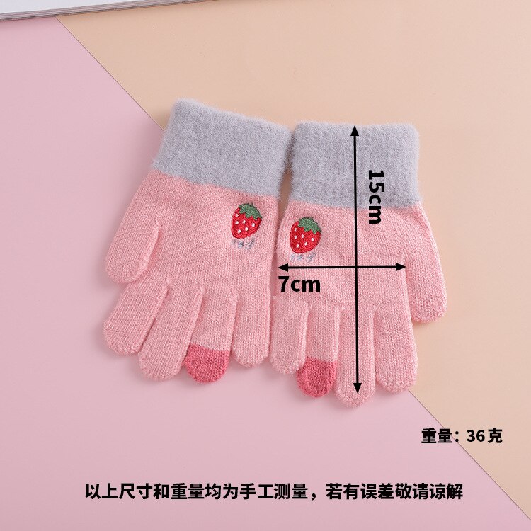 Voor 3 ~ 6Y Winter Meisjes Handschoenen Kids Fruit Vingers Warme Zachte Gebreide Jongens Handschoenen Meisjes Mode Handschoen kinderen