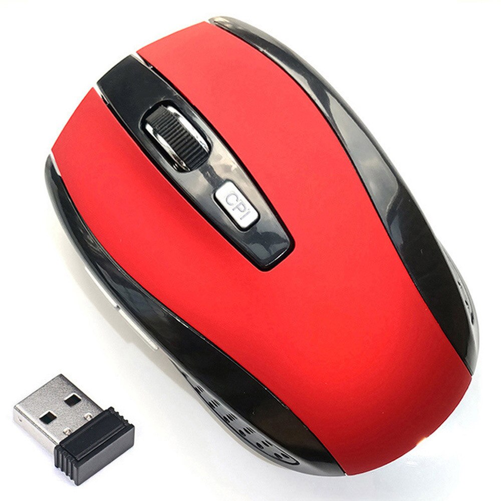 2.4Ghz Wireless Game Mouse 2000 DPI Optical PC Mause With USB Receiver Mice for PC Laptop: Red