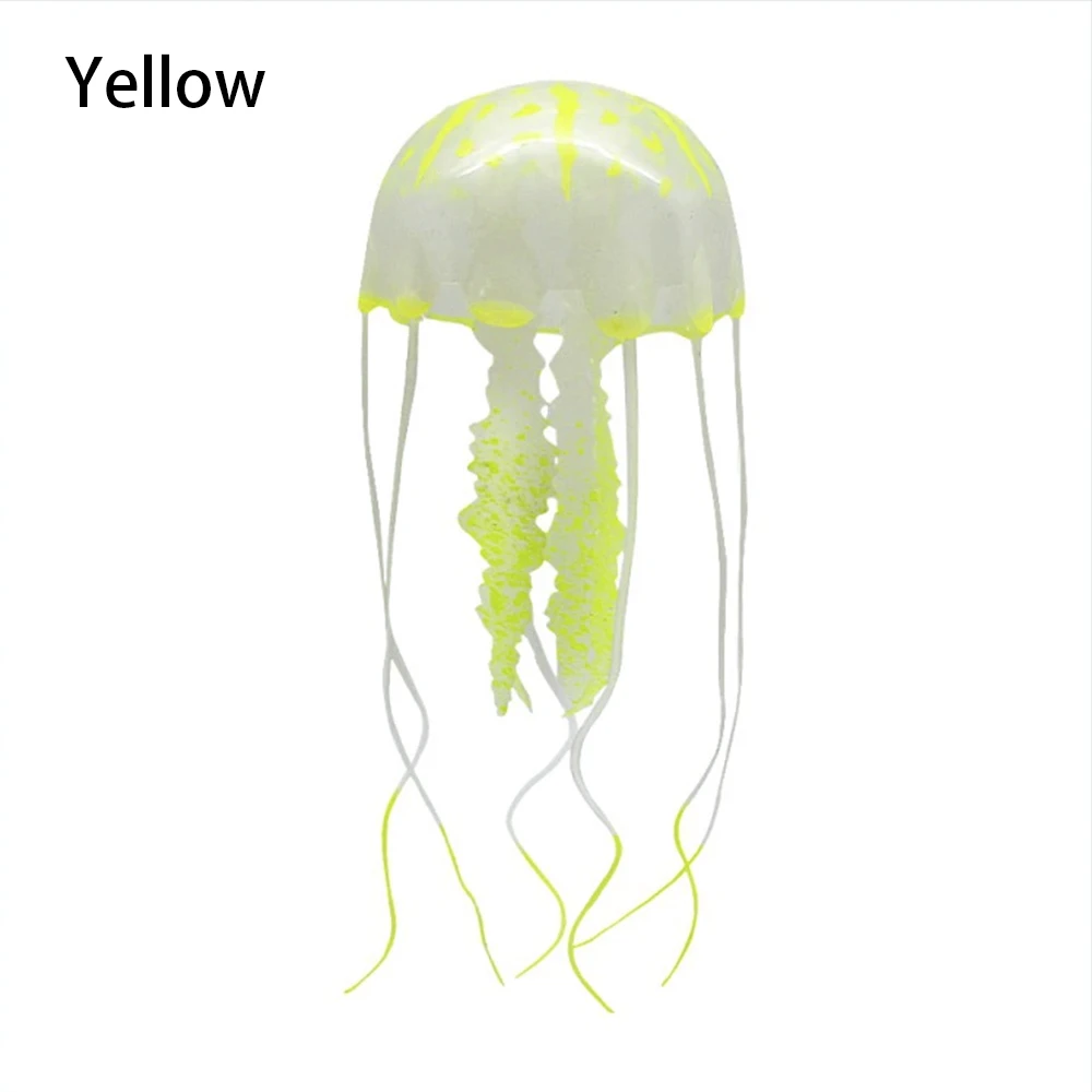 Künstliche Aquarium Ornament leuchtende Quallen Silikon schwimmende fluoreszierende Aquarium Ornamente Unterwasser Landschaftsbau Dekor