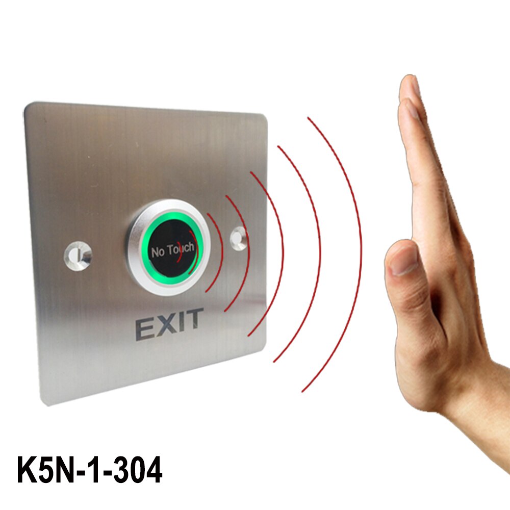 Square Stainless Steel Metal Door Release Switch IR Contactless No Touch Infrared Exit Button: K5N-2-304