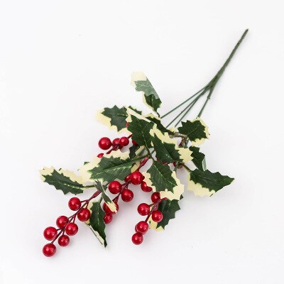 Rød bær krans jul kunstig frukt stiklinger tre dekorasjoner dør hengende ornamenter hjem bryllup dekor: Fem gren