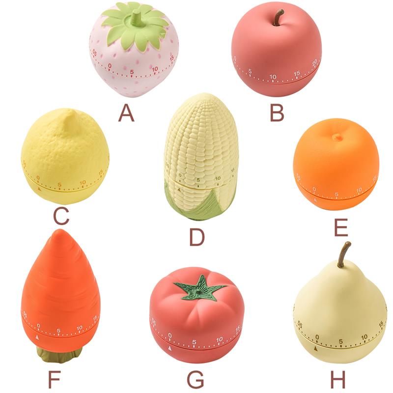 Cartoon Fruits Timer Rotation Time Manager Learning Timing Alarm Clock Mechanical Reminder Pear