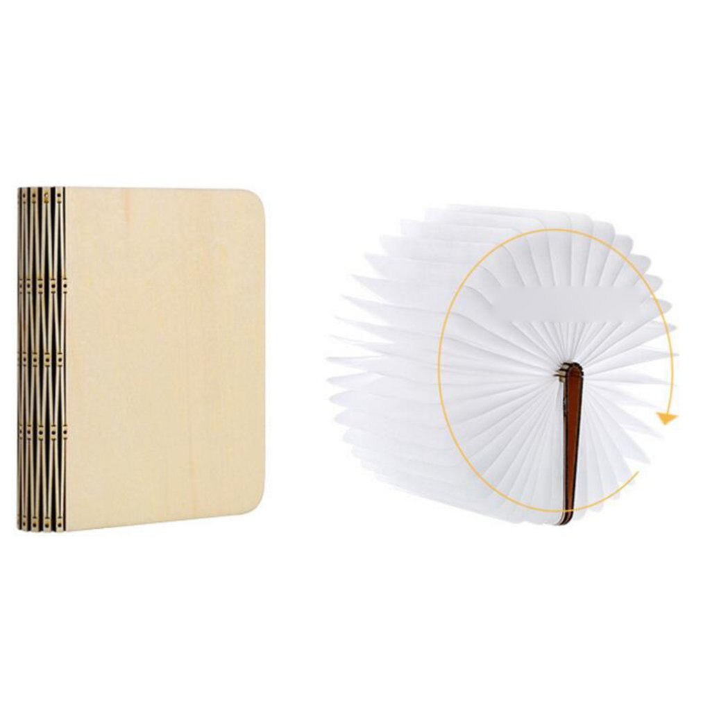 Wooden Dupont Paper Led Page Turn Book Light Night Light Book Light Yellow Light / White Light: Default Title