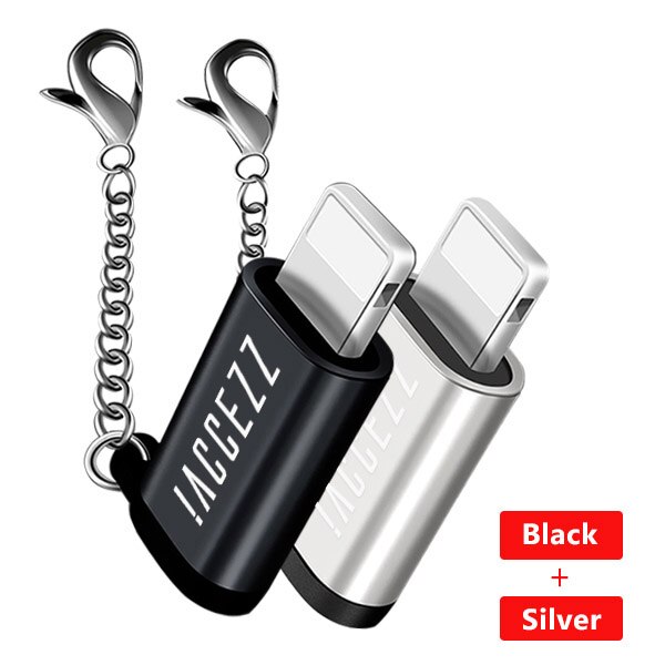 ¡! ACCEZZ Mini OTG adaptador Micro USB para iPhone 11 Pro Max X XS 8 7 Plus OTG adaptador Micro USB iluminación convertidor macho: 2PCS