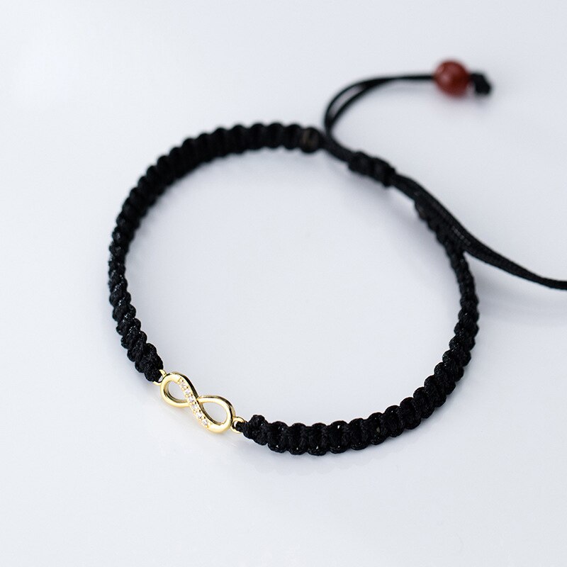 La Monada Acht Rode Draad Voor Hand Vrouwen Armbanden 925 Sterling Zilveren Armbanden Voor Vrouwen Rood Touw Zilveren Armband 925 Vrouwen: black