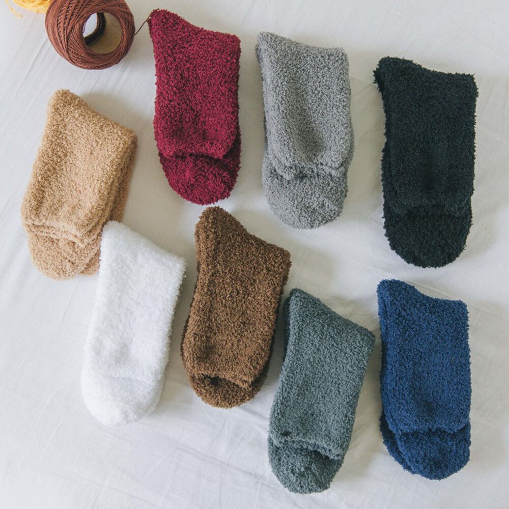 Mænd kvinder fortykning holde varmen sokker sovetøj termisk uld støvler fleecegulv jul mænd benvarmere tilbehør