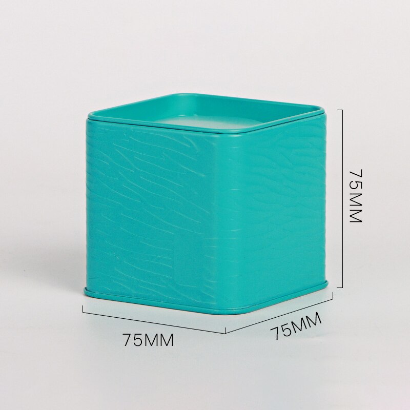 Tea Square Tin Can Black Tea Portable Tea Can Small Tinplate inplate Tea Caddies Tea Sugar Storage Container: Tiffany Blue