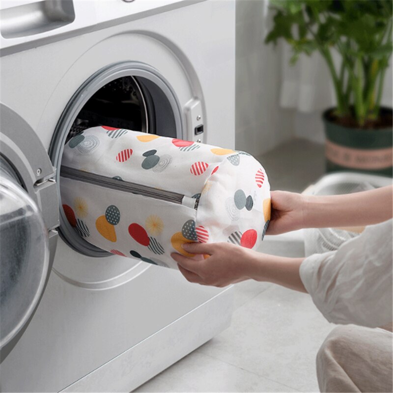 Printing Zippered Mesh Laundry Bag Polyester Laundry Wash Bags Coarse Net Laundry Basket Bags for Washing Machines Bra Bag