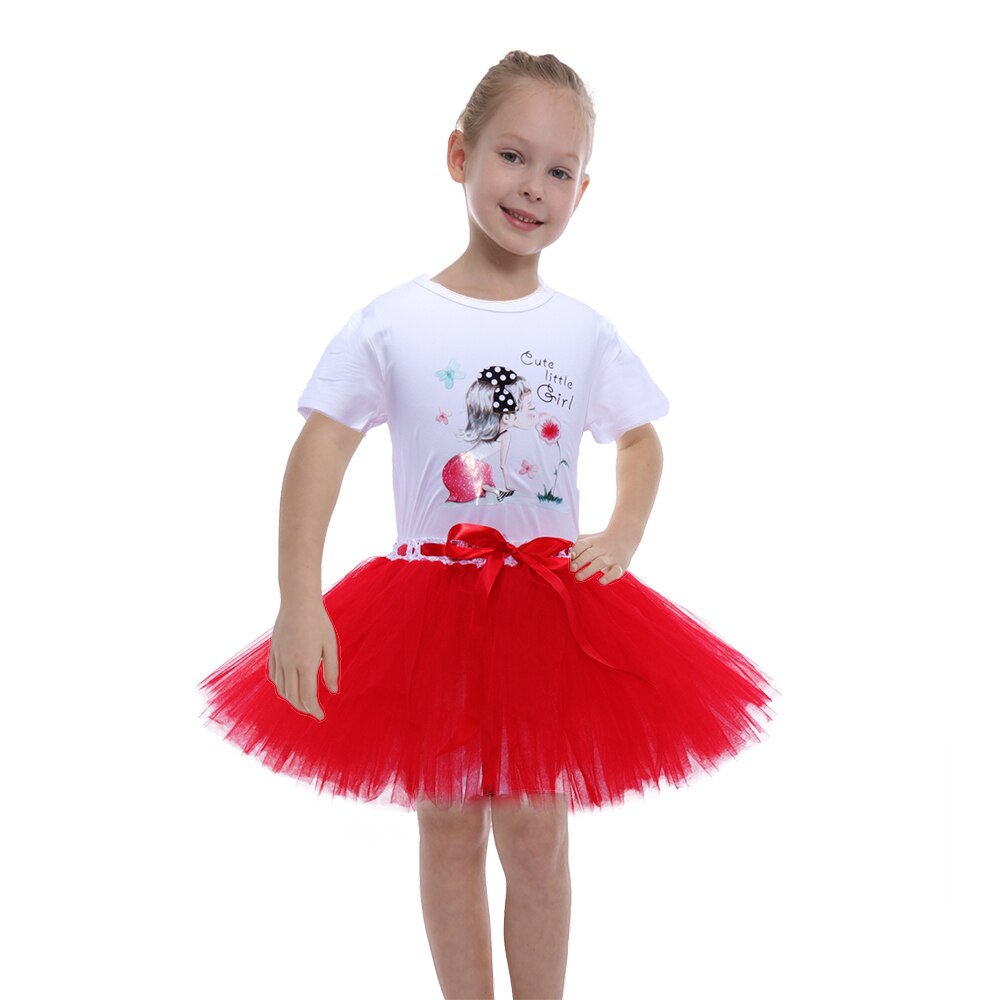Faldas de verano para niñas, tutú con camiseta, tutú de tul, falda de malla esponjosa, ropa para niñas pequeñas y adolescentes