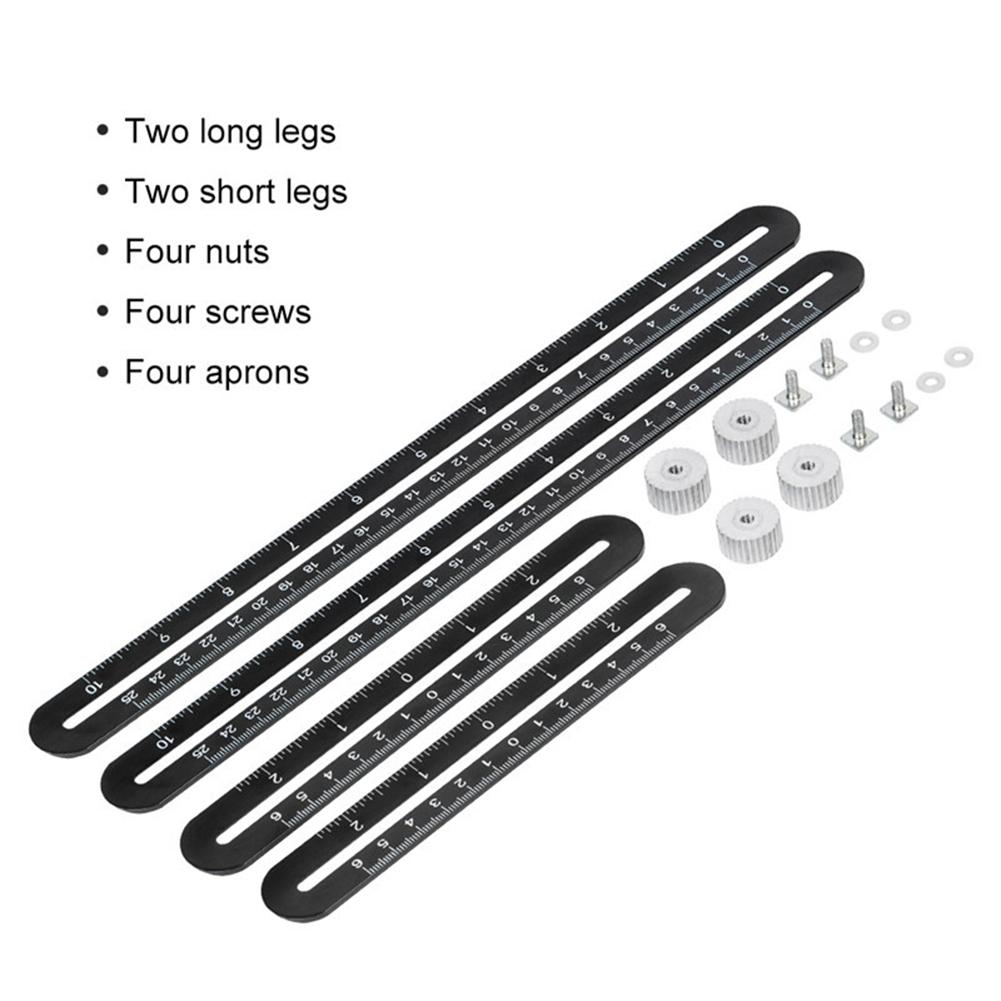 Practical Metal 4 Folding Ruler Builders Drawing Measure Angle Four-Sided Protractors Forms Template Tools Protractor