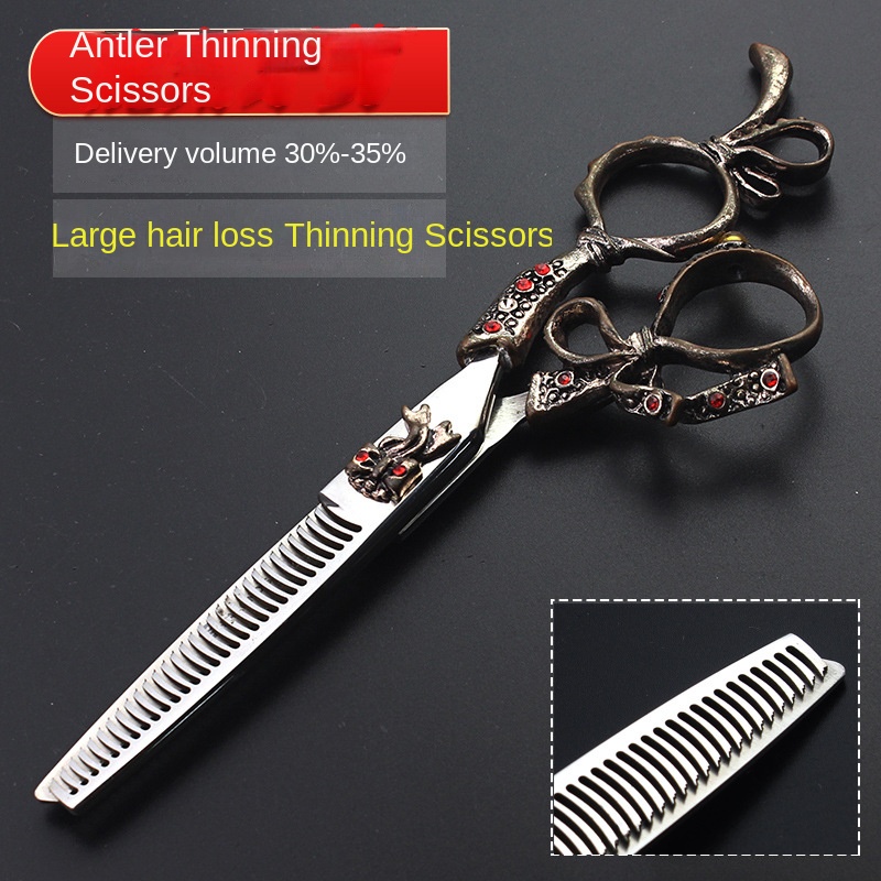 Vintage Hairdressing Scissors 6 Inch 7 Inch Hairstylist Special Flat Scissors Dental Scissors Combination Haircutting Sets: Ivory