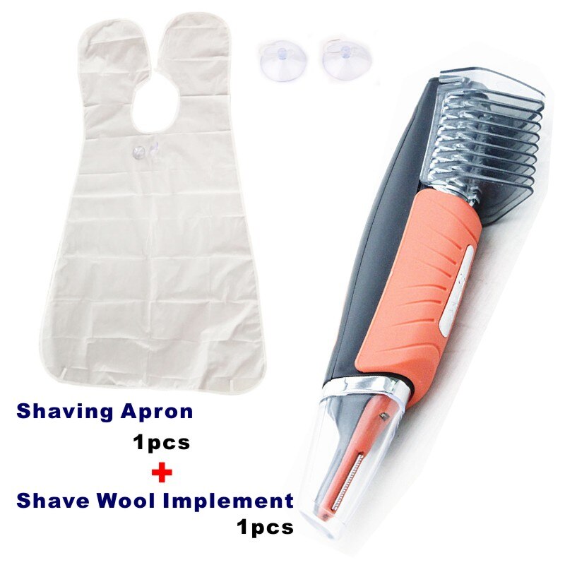 LED Light Multifunctional Nose Hair Trimmer Men Eyebrow Ear Hair Removal Haircut Machine Personal Face Care Shaver: 189 1pc W-Apron 1pc