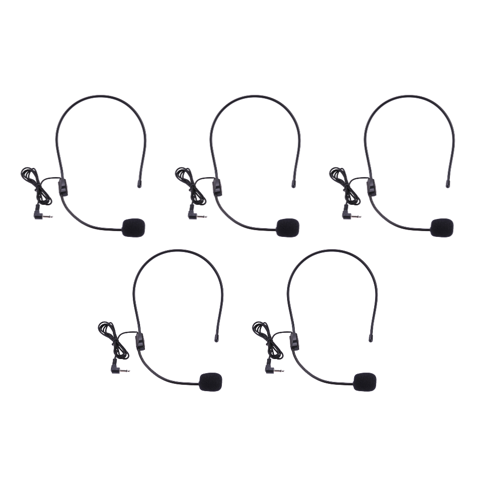 3.5mm- pluggs hodetelefon for guideforelesning, tale, mikrofon, hodemontert, hodebæremikrofon, stemmeforsterker, lettvekts over hodet for lærere: Grønn