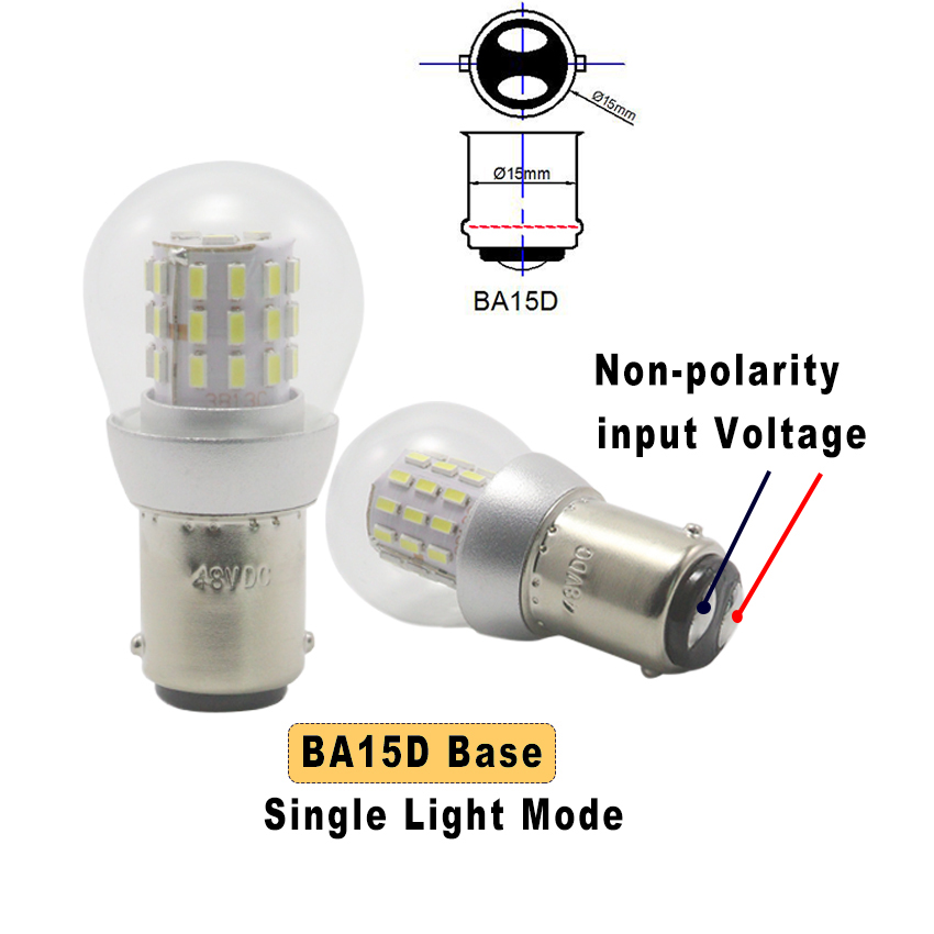 Ampoules LED S25 BA15S BA15D 12-24V, lumière stroboscopique de Navigation BAY15D, Source de stationnement pour navire, 2 pièces: blanc chaud / Rouge