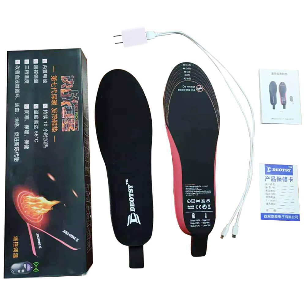 Beheizbare einlegesohlen mit fernbedienung, wiederaufladbare elektrische beheizbare schuheinlagen für wintersport, skifahren, jagen